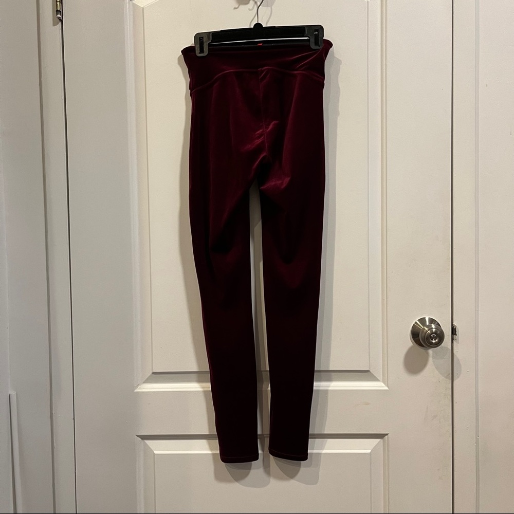 Spanx Velvet Leggings in Color Rich Burgundy - Picture 4 of 6